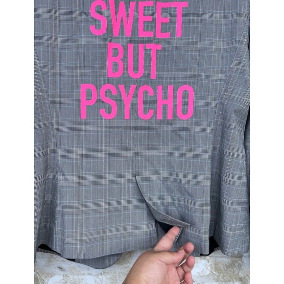 Hipchik Couture "Sweet But Psycho" Plaid Blazer - Women's Size 12 - One Button - Picture 9 of 10